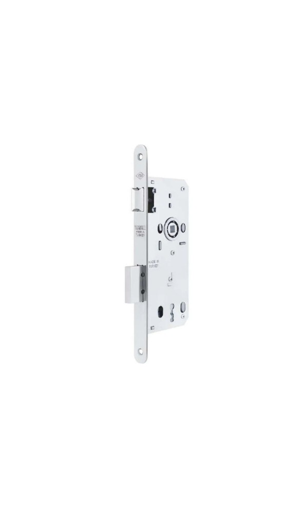 Bravo Rozetli Oda Kapı Kolu Nikel Sesiz Gömme Kilit 1 Kapılık Takım Nikel Kapı Kilidi 40mm