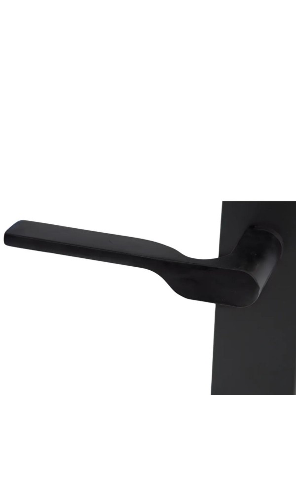 Veroni Aynalı Elisa Oda Kapı Kolu ve Sesiz Gömme Kilit Siyah 1 Kapılık Takım Siyah Kapı Kilidi 40mm